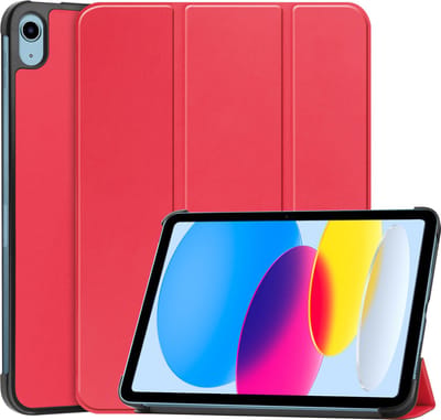 Hoesje - Geschikt voor Apple iPad A16/A18 (2022/2025/2026) - 10.9 & 11 inch (10e, 11e & 12e generatie) - Dun & Stevig - Hardcover Book Case - Trifold Bookcase Hoes - Hard Cover - Tablethoes - Rood