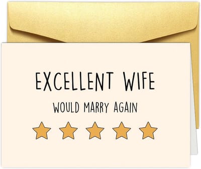 Grappige trouw- en jubileumkaart voor vrouw - Beste echtgenote verjaardag en Valentijn
