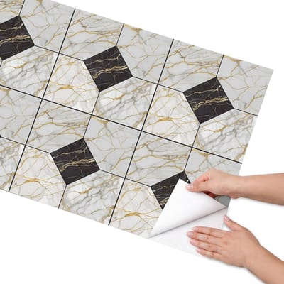 Coloray Meubel Wrap Folie - Wit Meubelfolie - 65x130 cm - Wrapfolie Keuken Luxueus marmer - Decoratiefolie - Modern Meubelfolie - Meubel Wrap Folie - Woonkamer decoratie - Achtergronden en patronen