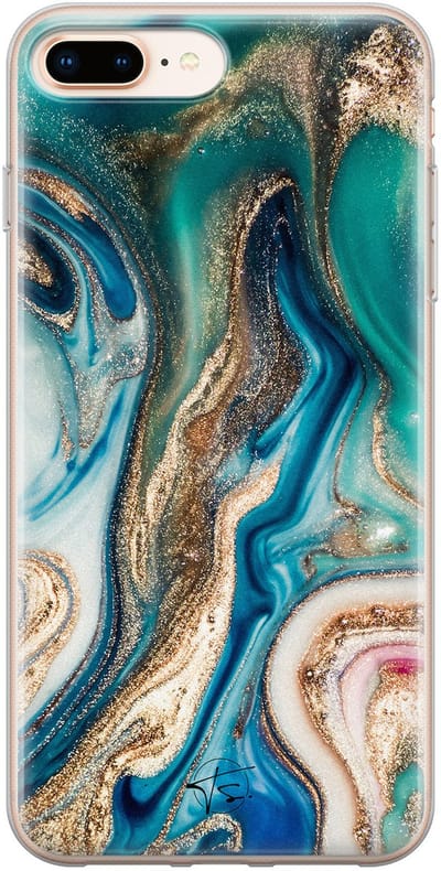 Hoesje geschikt voor iPhone 8 Plus - Magic marble - Soft Case - TPU - Marmer - Multi - Mooie Telefoonhoesjes
