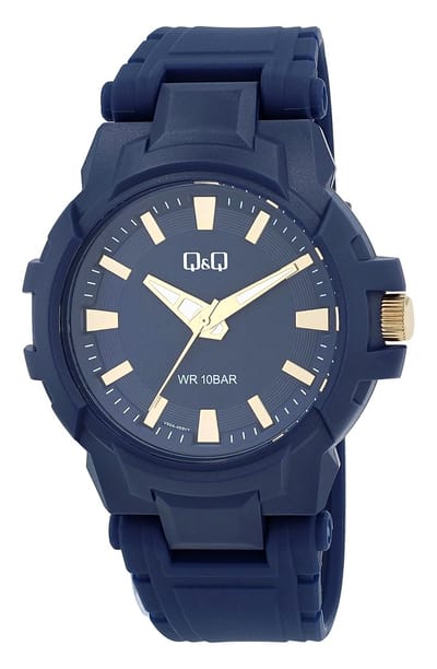 Q&Q Herenhorloge kunststof goudkleurig, 10 ATM