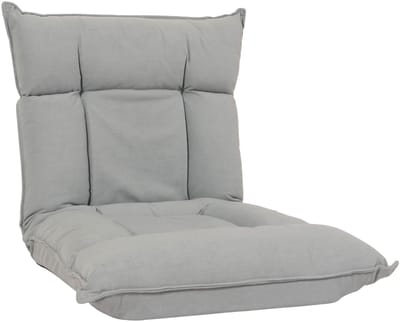 Vloer fauteuil MCW-N44, relax vloer kussen vloer sofa opklapbare fauteuil 6 ligstanden, stevig frame fluweel ~ lichtgrijs