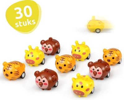 Isa's Friends® - Uitdeelcadeaus Terugtrek Beestjes - 30 stuks - Traktatie - Uitdeelcadeautjes voor Kinderen