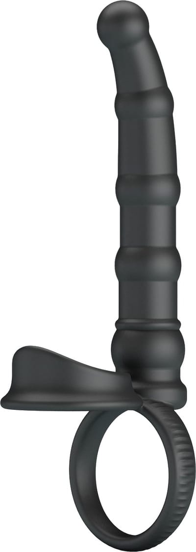 Pretty Love - Tatum - Anale Vibrator met Penisring - Zwart
