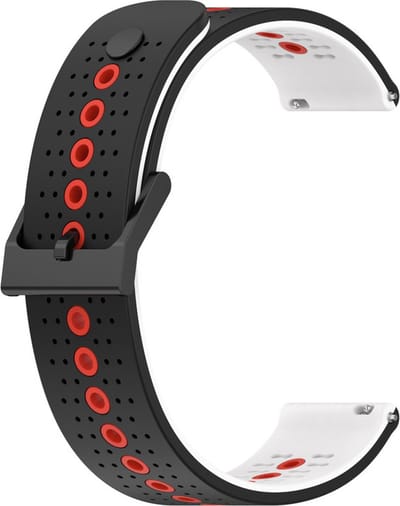 Siliconen bandje - geschikt voor Garmin Venu (2 Plus) / Venu SQ (2) / Vivomove (Style - Sport) / Vivoactive 3 / 5 / 6 / Forerunner 55 / 165 / 245 / 645 / 570 - 42mm - zwart-wit