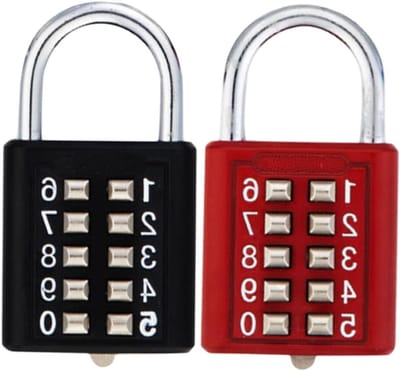 Veilige Combinatieslot voor Blinde Hangslot, Gereedschapskist en Kluis - 10 Cijfers, 2 Stuks, Geschikt voor Deur en Gym