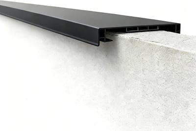 Metalen muurkap - Balkon afdekking - Muur beschermen - Met LED kanaal - 2 meter lang - Zwart