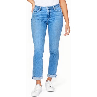 PAIGE Cindy Dbl Btn Raw Hem Cuff Neelah Distressed Maat: W23 | Straight Jeans Outlet | Dames | Blauw