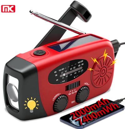 Draagbare Noodradio Am/Fm Solar Hand Crank Plastic Noodradio 2000Mah Power Bank Met Led Zaklamp noodpakket , sensor , solar , phone charge