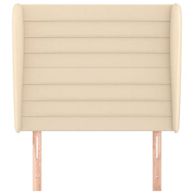 vidaXL - Hoofdbord - met - randen - 103x23x118/128 - cm - stof - crèmekleurig