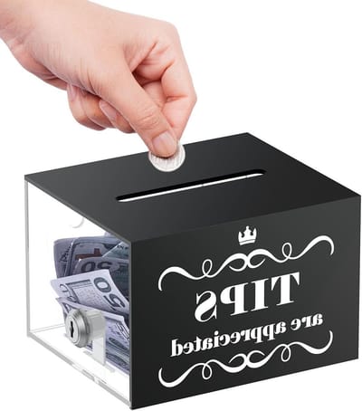 Acryl box voor bartenders (15 cm x 12 cm x 10 cm): transparant met slot, ideaal als geldinzamelingsdoos, donatiebox en suggestiebox voor horeca en evenementen