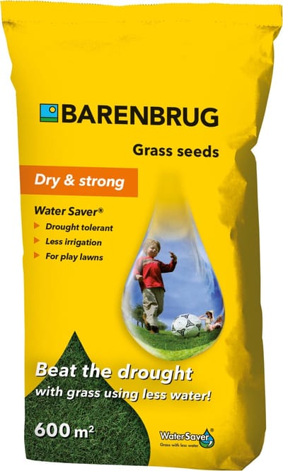 Barenbrug graszaad 15kg tot 600m² Water Saver - Droogtebestendig gazon - Ecologisch graszaad dat minder bewatering nodig heeft - Diepe inworteling tot 60cm - Bevat rietzwenkgrassen