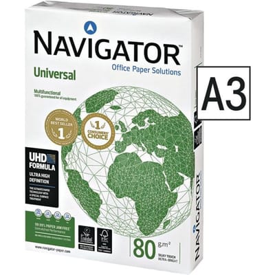 Kopieerpapier Navigator Universal, DIN A3, 80 g/m², helderwit, 500 vellen