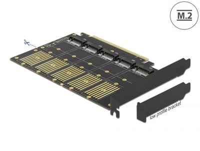 Delock PCI Express x16 Card to 5 x internal M.2 Key B / SATA