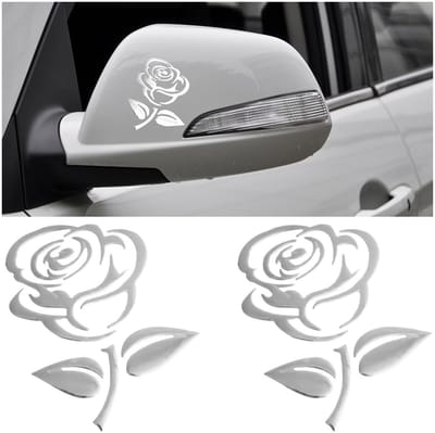 Dailygoods- Autostickers Rozen - PVC - 2 Stuks - Auto Decoratie - Auto Accessoires - Universeel - 8 x 10 cm - Autodecoratie