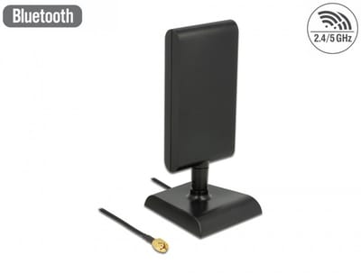 WLAN 802.11 AC/A/H/B/G/N/N ANTENNE RP -SMA -plug 6 - 9 DBI Directioneel met magnetische basis- en verbindingskabel (Ula 100, 1 m) Zwart