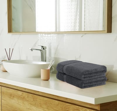 Famanu - 8-delige handdoekenset met 2 badhanddoeken, 2 handdoeken en 4 washandjes, hotelkwaliteit – Grijs