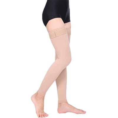 Chaussettes de compression unisexes Niveau 2 23-32 Mmhg Bas cuisse pour soulager le stress et améliorer la circulation M kaki