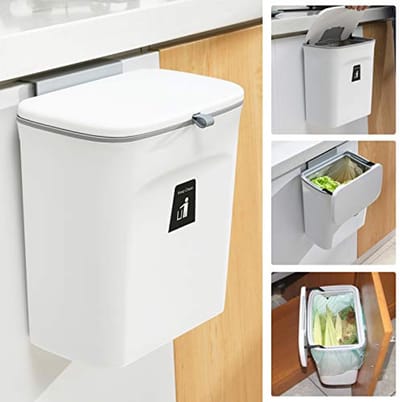 Hangende compostbak voor aanrecht of onder de gootsteen - 2,4 gallon, milieuvriendelijk en geurloos