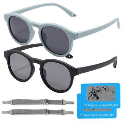Cosensi - Dailygoods - Dailygoody - Zonnebril voor Kinderen - Gepolariseerde Babyzonnebril - UV400 Bescherming - Blauw en Zwart - Meisjeszonnebril - Geschikt voor Uniseks Ki