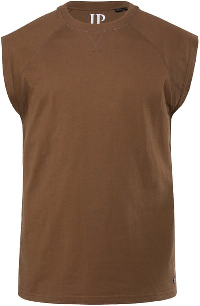 JP 1880 - Heren - Tanktop oversized schouders ronde hals - Donkerbruin - Maat 7XL