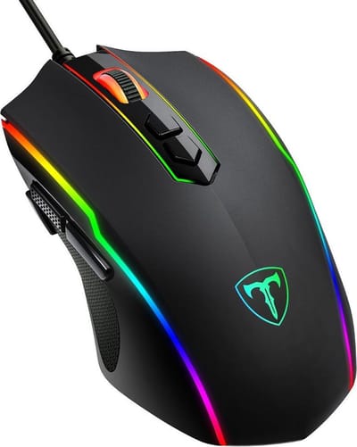T-Dagger Luitenant Muis + Muismat- Computer - Optische - Game Muis Met Draad - MOBA+MMO - DPI 7200 - Rapid Fire - RGB Verlichting