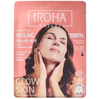 IROHA NATURE - Masque facial peeling peau parfaite à l'acide glycolique 23 ml