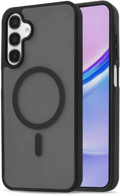Hoesje Geschikt voor Samsung Galaxy A15 - Compatibel met MagSafe - Matte Beschermhoes - Back Cover met Magneet - Zwart