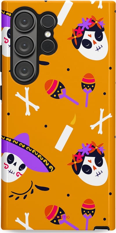 Casetastic Hoesje Geschikt voor Samsung S23 Ultra - Stijlvolle Beschermende Duo-layer Case - Viva Muertos