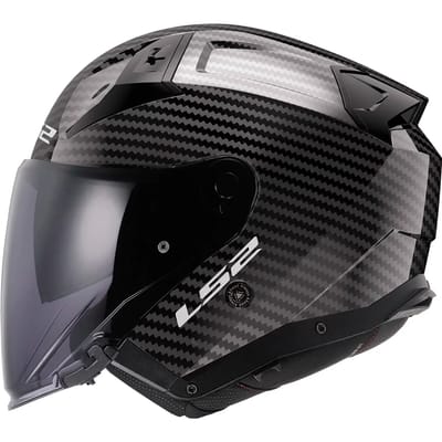 LS2 OF603 Infinity II Glossy Carbon Jethelm - Maat M - Helm
