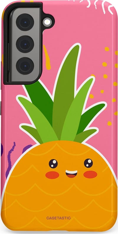 Casetastic Hoesje Geschikt voor Samsung S22 - Stijlvolle Beschermende Duo-layer Case - Zoete Ananasdroom
