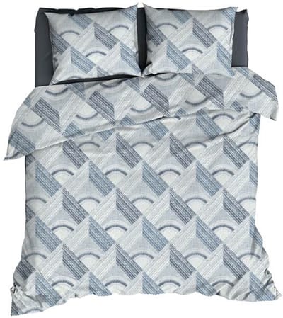 Romanette Pantheon Dekbedovertrek - Tweepersoons - 200x200/220 cm - Blauw/Grijs