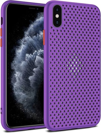 Smartphonica iPhone X/Xs siliconen hoesje met gaatjes - Paars geschikt voor Apple iPhone X/10;Apple iPhone Xs