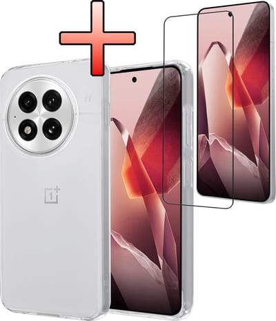 Hoesje - Met Screenprotector - Geschikt voor OnePlus 13R - Sterk & Shockproof - Back Cover - Siliconen Case - Telefoon Hoes - Transparant