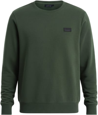 OMBRE Sweater - Regular Fit - Katoen - Lange Mouw Donkergroen S