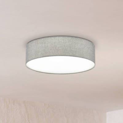 EGLO Grijze plafondlamp Pasteri met linnen kap 57 cm
