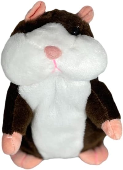 Sprekende Hamster - Herhalende Dier - Vermaak Kinderen - Herhaalt Alles - 10 x 10 x 15 cm - Bruin Wit