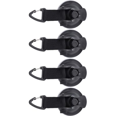 4PCS Ventouse de Tente de Voiture Haute Résistance Légère Facile à Installer Ventouses Portables pour Tentes d'Auvent Bâche de Camping black