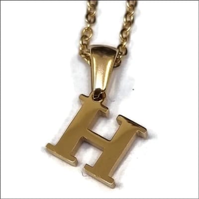 Aramat Jewels | Halskettingen | Stalen Letter Ketting goudkleur | H | |1,5mm | Staal | Volwassenen | Verkleurd niet