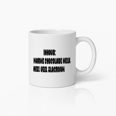Inhoud: Warme Chocolade Melk & Heel Veel Slagroom" Grappige & Gezellige Mok voor Chocoladeliefhebbers