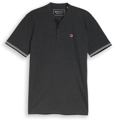 Tom Tailor Denim - Piqué poloshirt met opstaande kraag - Maat M - Black