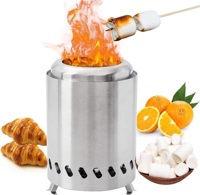 Dailygoods- Vuurplaats Draagbaar - Tafelvuurplaats - Roestvrij Staal - Mini Buitenfornuis - Hittebestendig - Eenvoudige Montage - Buitenhaard
