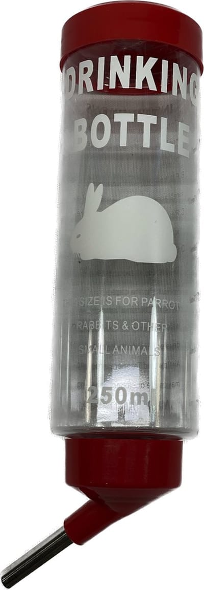 Drinkfles 250ml voor konijnen - nippel drinkfles 250ml voor knaagdieren