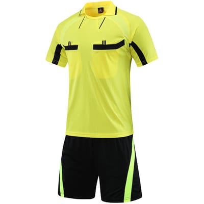 Voetbal Scheidsrechter Jersey Set, Lente En Zomer Voetbal Jersey, Team Wedstrijd Training Jersey, Wedstrijd Volwassen Jersey, Comfortabel L geel