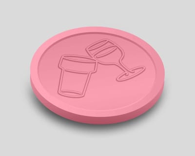 Reliëfmunten Bier en Wijn 29mm / Consumptiemunten / Betaalmunten (per 250 stuks) - ROZE