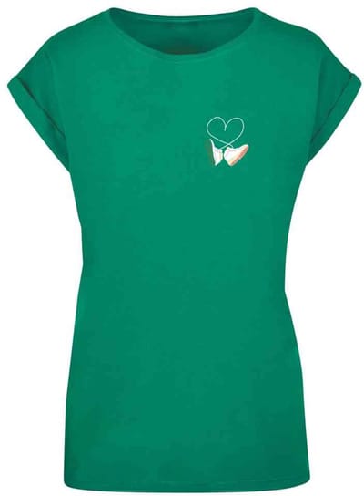 Mister Tee - Kicks Love Extended Shoulder Dames Tshirt - L - Donkergroen