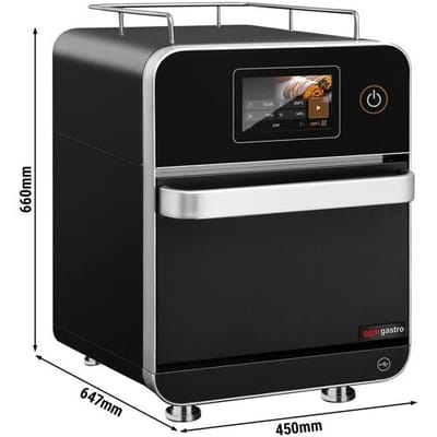 GGM Gastro Speedofen - 3,5 kW - Schwarz - mit Heißluft & Mikrowellenfunktion - 18 Liter - 7-Zoll-Touchscreen