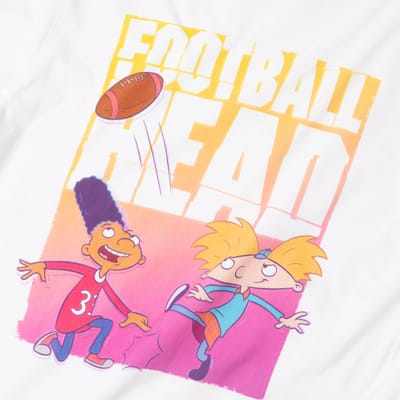Nickelodeon Hey Arnold Football Head Men's Long Sleeve T-Shirt - White - S