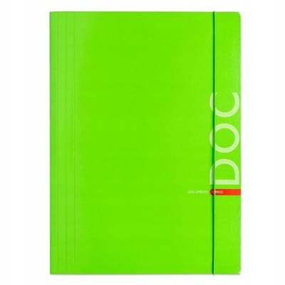 Barbara A4 Fluo Groene Map met Elastiek - 350g Karton