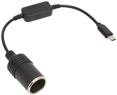 Allecto - USB C naar 12V Sigarettenaansteker Adapter - Compacte Converter voor Auto - 0.3M - Ideaal voor Dash Camera en GPS - Eenvoudige Plug and P...